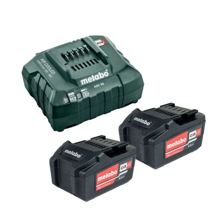 Metabo 685050000 18v Basic Set Inc 2x 4.0Ah Li-Power CAS Batteries & ASC 55 Charger