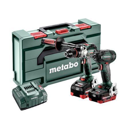Metabo 2.1.15 18v BL Combi Drill & Impact Driver Set Inc 2x 5.5Ah Batts In MetaBOX 145 L 685184000