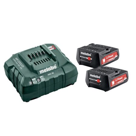 Metabo 685300000 12v Basic Set Inc 2x 2.0Ah Li-Power Batteries & ASC 55 Charger