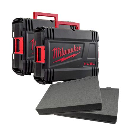 Milwaukee Twin Pack M12 / M18 HD FUEL Box Carry Case Inc Pick & Pluck Foam Inlay