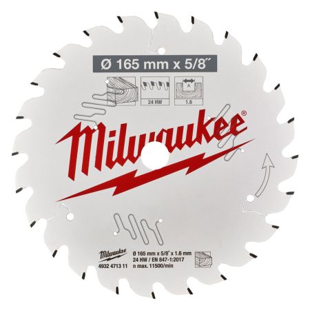 Milwaukee CSB 165mm x 5/8" x 24T Handheld Circular Saw Blade 4932471311