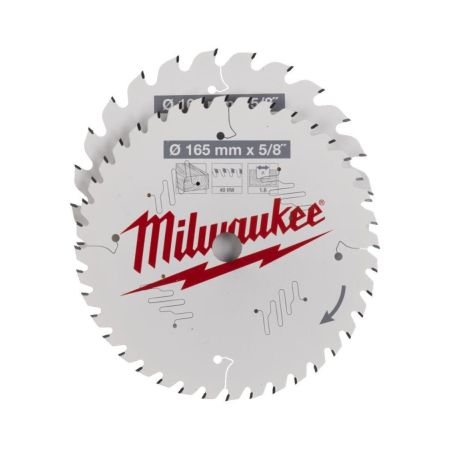 Milwaukee CSB 165mm x 5/8" Handheld Circular Saw Blades x2 Pcs 4932479837