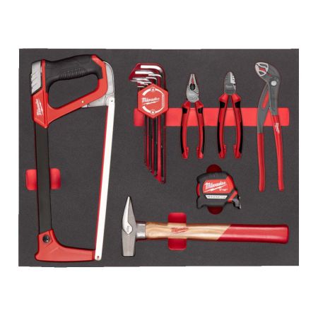 Milwaukee 4932493257 General Tooling Set With Foam Insert For PACKOUT Drawer Tool Box x15 Pcs