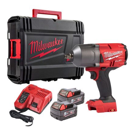 Milwaukee M18 FUEL FHIWF12-502X 18v 1/2" High Torque Impact Wrench With Friction Ring Inc 2x 5.0Ah Batts