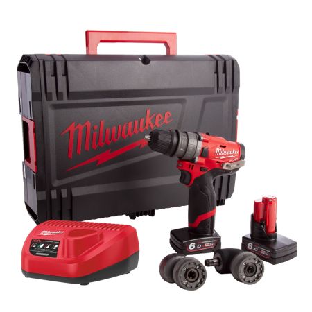 Milwaukee M12 FUEL FPDXKIT-602X 12v 13mm Brushless Combi Drill Inc 2x 6.0Ah Batts