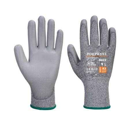 Portwest A622 MR Cut PU Palm Gloves Grey
