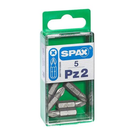Spax RP PZ2 25mm Driver Bits x5 Pcs