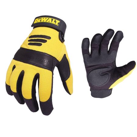 DeWalt DPG21L EU Synthetic Padded Leather Palm Gloves - Black/Yellow Large