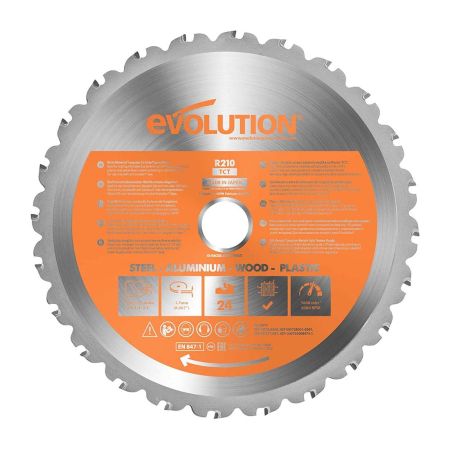 Evolution Mitre Saw Blade for Multi Materials 210mm x 25.4mm x 24T