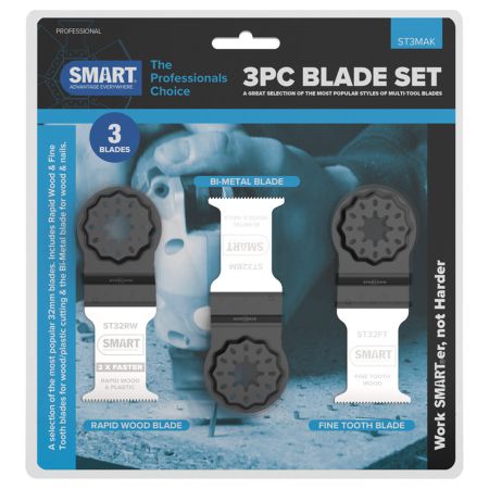 SMART ST3MAK Starlock Professional Series 32mm 3 Piece Multi Cutter Blade Set 