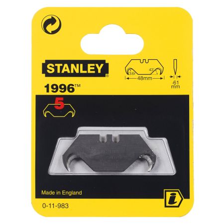 Stanley 0-11-983 1996 Hooked Knife Blades x5 Pcs