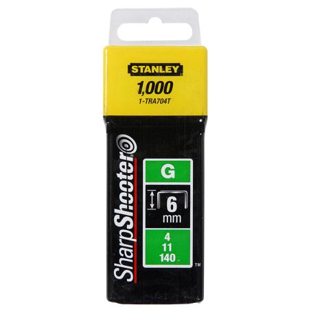 Stanley 1-TRA704T SharpShooter 6mm Heavy Duty Staples 4/11/140 Type G x1000 Pcs