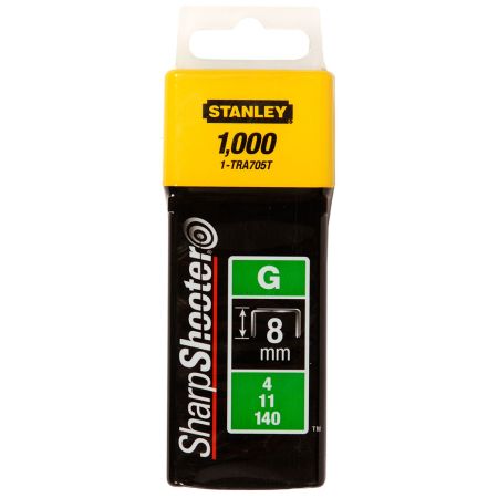 Stanley 1-TRA705T SharpShooter 8mm Heavy Duty Staples 4/11/140 Type G x1000 Pcs