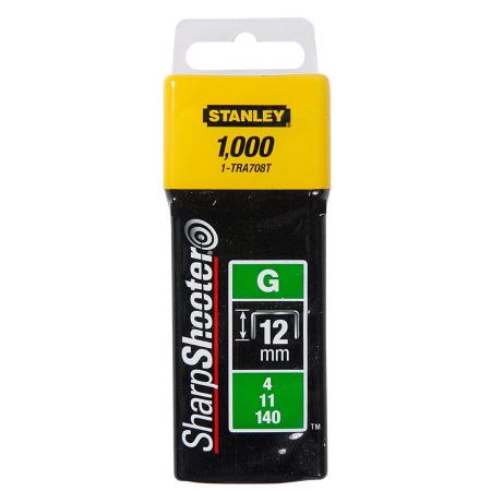 Stanley 1-TRA708T SharpShooter 12mm Heavy Duty Staples 4/11/140 Type G x1000 Pcs