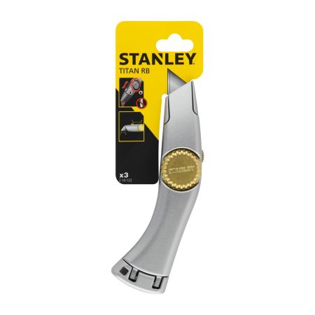 Stanley 2-10-122 185mm Titan Retractable Blade Knife Inc 3x Blades