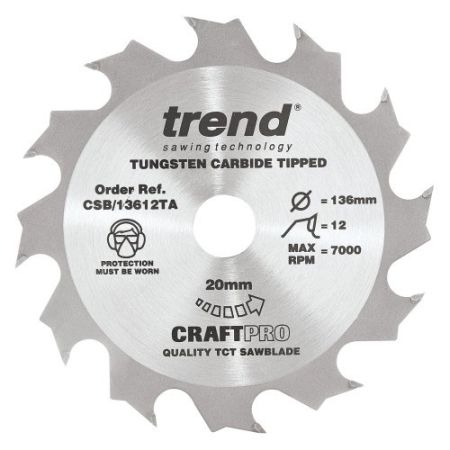 Trend CSB/13612TA CraftPro Saw Blade 136 x 12 th. x 20 thin