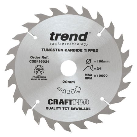 Trend CSB/16024 CraftPro Saw Blade 160mm x 24T x 20mm