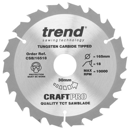 Trend CSB/16518 CraftPro Saw Blade 165mm x 18T x 30mm