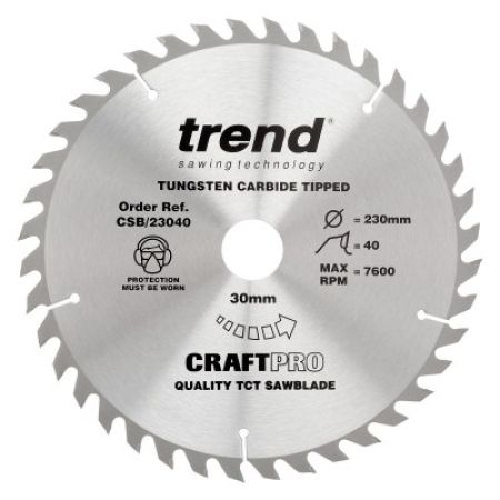 Trend CSB/23040 CraftPro Saw Blade 230mm x 40 th x 30mm