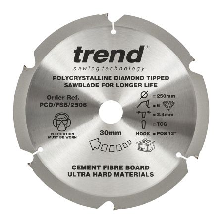 Trend PCD/FSB/2506 Fibreboard PCD Saw Blade 250x6Tx30mm 