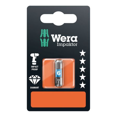 Wera 840/1 Impaktor Bit Hex-Plus 6mm x 25mm