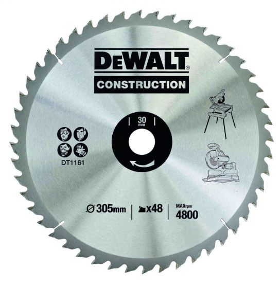 DeWalt DT1161-QZ Circular Saw Blade Construction 305mm x 30mm x 48 Teeth