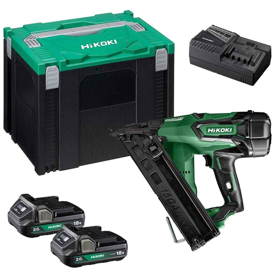 HiKOKI NT1865DMAJYZ 18v 15GA Brushless Angled Finish Nailer 2x 2.0