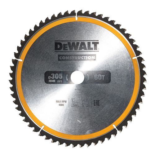 DeWalt DT1960-QZ Circular Saw Blade Construction 305mm x 30mm x 60 Teeth