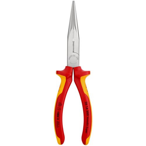 KNIPEX 26 16 200 Insulated VDE Snipe Nose Side Cutting Pliers (Stork Beak Pliers) 200mm