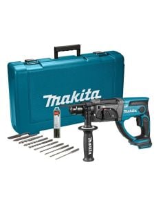 Makita DHR202ZKX6 18v LXT SDS+ Plus Rotary Hammer 20mm Body Only In Carry Case Inc 1x 10 Piece SDS+ Bit Set