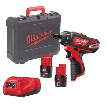 Milwaukee M12 BD-202C 12v Sub Compact Screwdriver Inc 2x 2.0Ah Batteries