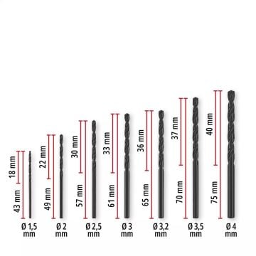 Einhell 49423013 1.5–6.5mm HSS-R Metal Drill Bit Set x13 Pcs