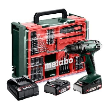Metabo 602207710 18v Cordless Drill Driver Kit Inc 2x 2Ah Batteries & Bit Set