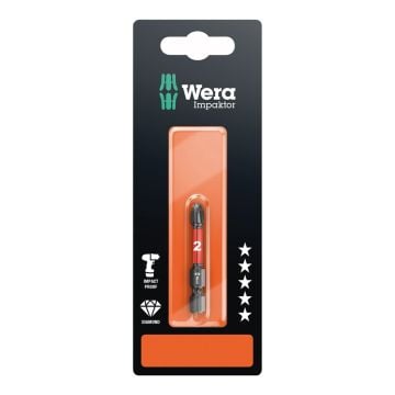 Wera 851/4 Z IMP DC SB Impaktor Phillips PH2 x 50mm Screwdriver Bit Carded