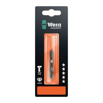 Wera 855/4 IMP DC SB Impaktor Pozi PZ2 x 50mm Screwdriver Bit Carded
