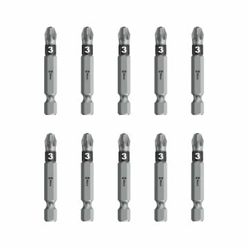 Wera 855/4 BTZ Pozidriv BiTorsion PZ3 Bits Extra Tough 50mm Pack x10 Pcs