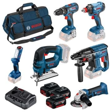 Bosch Professional 18v Dynamic Series 6 Piece Tool Kit Inc 3x 4.0Ah Batts 0615990K9F