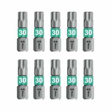 Wera 867/1 BTZ Torx BiTorsion TX30 Bits 25mm x10 Pcs