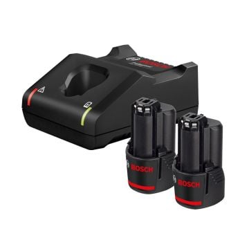 Bosch PRO 12v 2x GBA 2.0Ah Li-Ion Battery & GAL 12V-40 Charger Kit 1600A019R9
