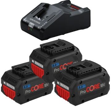 Bosch Professional 18v ProCORE Starter Set Inc 3x 18v 8.0Ah Batteries & 1x GAL 18V-160 Charger