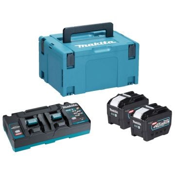 Makita 1910A1-7 40v Max XGT Power Source Kit Inc 2x 8.0Ah Batts, 1x DC40RB 110v Charger In Makpac Carry Case