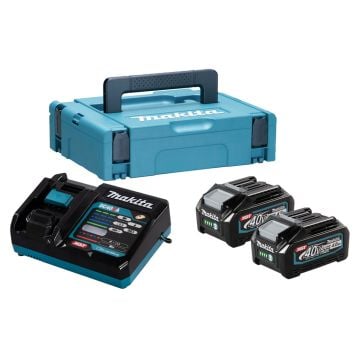 Makita 191M71-7 40v Max XGT Power Source Kit Inc 2x 4.0Ah Batts, 1x DC40RA Charger 110v & Makpac Carry Case