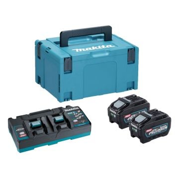 Makita 191U20-2 40v XGT Charger Kit Inc 2x 5.0Ah Batteries In Makpac Carry Case