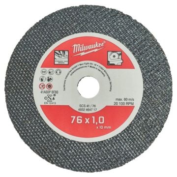 Milwaukee SCS41 76x1mm Cutting Disc Pro+ x5 Pcs 4932464717 