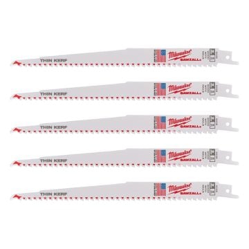 Milwaukee 48005036 Sawzall 230mm x 5TPI Reciprocating Saw Blades x5 Pcs