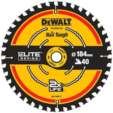 DeWalt DT10303-QZ 184 x 16mm 40T Extreme Framing Circular Saw Blade 