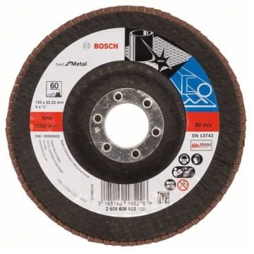 Bosch 60 Grit Flap Disc X571 Best for Metal Grinding 125mm 2608606923
