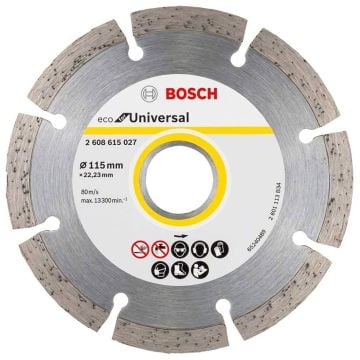 Bosch Eco Universal Diamond Cutting Blade For Angle Grinders 115mm x 22.23mm 2608615027