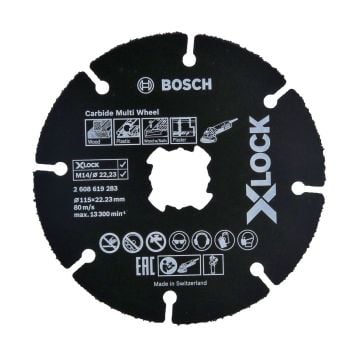 Bosch X-LOCK Carbide Multi Wheel 115mm Cutting Disc 2608619283