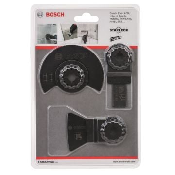 Bosch Starlock Universal Multi-Cutter Blade Set for Ceramic Tiles x3 Pcs 2608662342